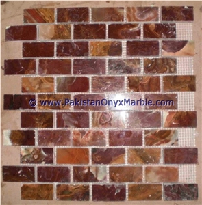 Luxury Multi Red Onyx Mosaic Tiles Collections