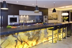 Modern Design Backlit Onyx Kitchen Countertops