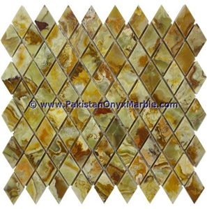 Natural Stone Dark Green Onyx Mosaic Tiles Collection