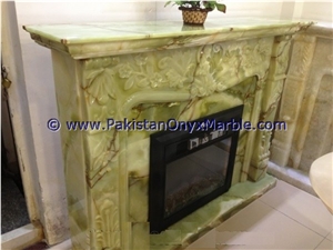 Over-Heating Protection Afghan Green Jade Onyx Fireplaces