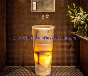 Pakistan Made Product Backlit Onyx Bathroom Vanitytops & Sinks