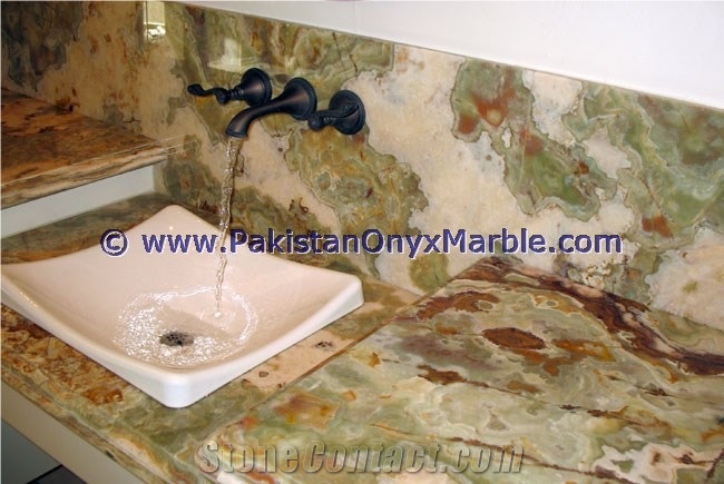 Professional Design Polished Onyx Bathroom Countertops