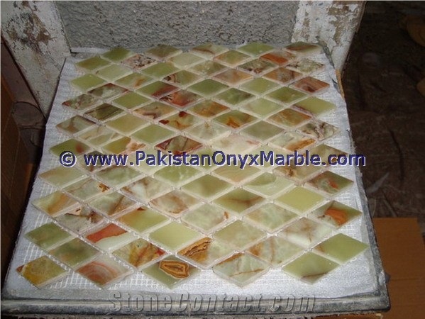 Professional Manufacture Green Onyx Mosaic Tiles Collections