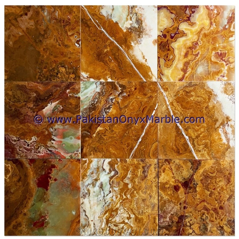 Stylish Brown Golden Onyx Mosaic Tiles Collections