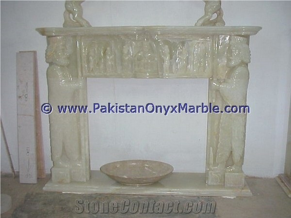 Wholesale Factory Price White Onyx Fireplaces