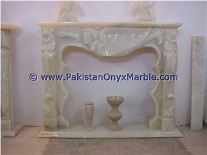 Wholesale Factory Price White Onyx Fireplaces