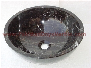 Wholesale Hand Painted Black Zebra Marble Sinks and Basins