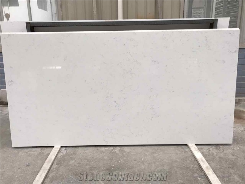 Carrara Marble Look Quartz Stone Slab (Small Pattern) for Kitchen and Vanity