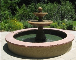 Colorado Buff Sandstone and Lyons Red Sandstone Water Feature