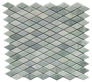 Diamond Design Green Marble Mosaic Tiles for Bathroom Wall