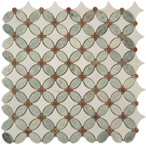 Flower Design Marble Mosaics Tiles 12x12" Interior Wall/Floor Tiles
