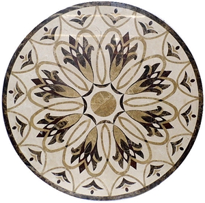Marble Round Medallions Flower Tiles Floor Medallions
