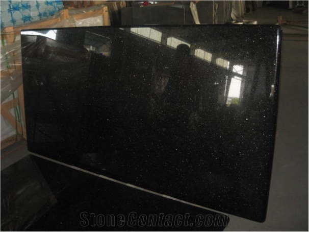 Black Galaxy Granite Polished Countertops
