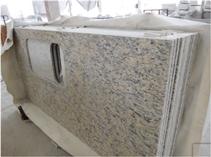 Medium Purple Yellow Granite Polished Kitchen Countertops