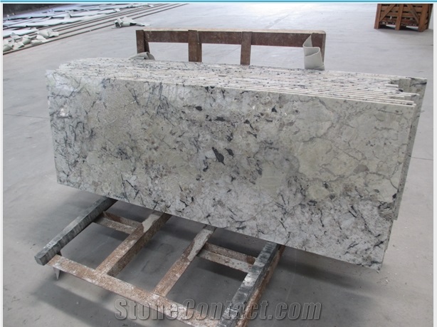 The Blue Ice Granite Polished Kitchen Countertop