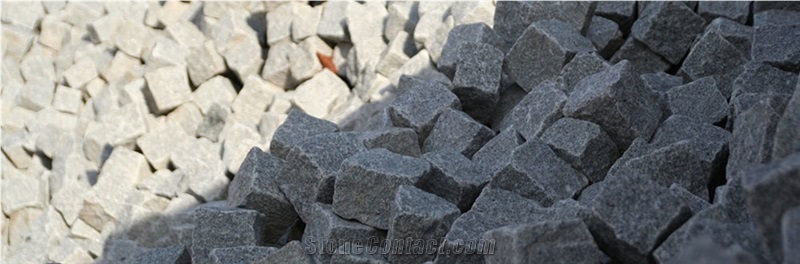 Split Face Granite Cobbles, Pavers