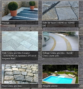 Paving Slabs Gneiss Gray Blue Landscaping Stones