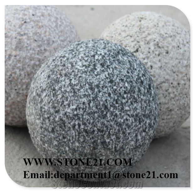 G654 Natural Garden Stone Balls, Garden Granite Ball