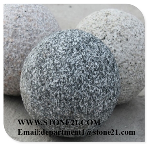 G654 Natural Garden Stone Balls, Garden Granite Ball