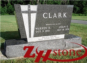 Good Quality Flat Top with Cross Carving Padang Dark/ Impala Black/ G654 Granite Tombstone Design/ Cross Tombstones/ Engraved Tombstones/ Gravestone/ Custom Monuments