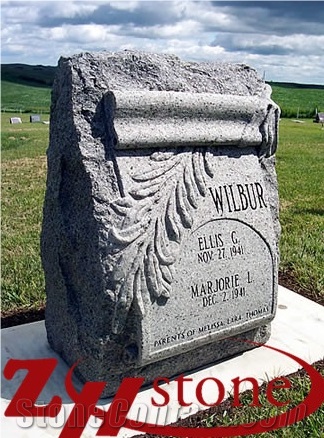 Good Quality Hand Craft Bible Book Shap Georgia Grey/ G603/ Sesame White Granite Tombstone Design/ Western Style Monuments/ Upright Monuments/ Headstones/ Monument Design