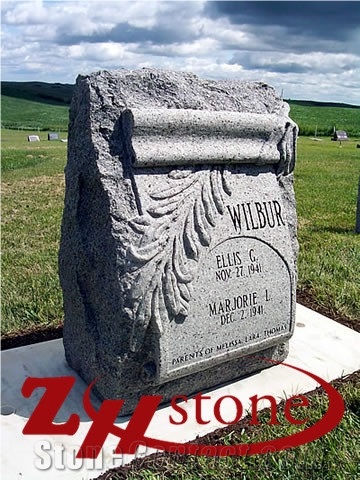 Good Quality Polished "T" Sahped American Mahogany Granite Tombstone Design/ Western Style Monuments/ Upright Monuments/ Headstones/ Monument Design