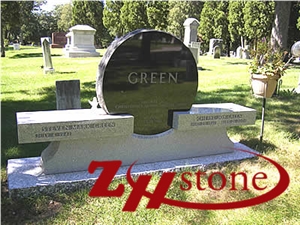 Own Factory Cheap Price Serp Top with Bench Impala Black/ Dark Gray/ G654 Granite Tombstone Design/ Western Style Monuments/ Headstones/ Monument Design/ Western Style Tombstones