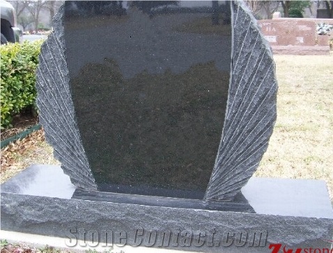 Own Factory Good Quality Hand Craft Shanxi Black/ Absolute Black Granite Monument Design/ Western Style Tombstones/ Single Monuments/ Cemetery Tombstones/ Engraved Tombstones