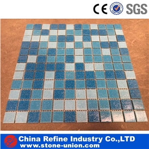 Blue Swimming Pool Mosaic Tiles , Paving Tiles , Popular Cheap Mosaic Flooring and Wall Paving