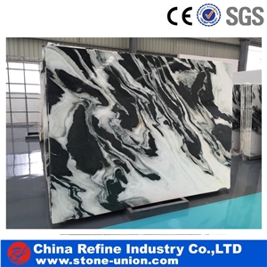 China White Marble Panda White Big Slab with Black Veins Cheap Price