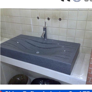 G654 Granite Stone Bathroom Trough Sink & Basin&Dark Grey Bathroom Sink&Square Shape Solid Honed Surface Sinks&Cheaper Chang Tai Grey Granite Basin