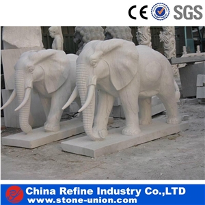 Grey Granite Animal Statue ,Standing Elephant Sculpture for Garden , Stone Sculpture