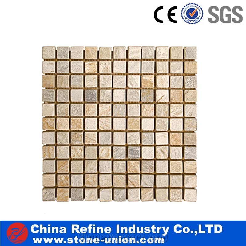 High Quality Beige Slate Mosaic for Inside or Outside Decoration