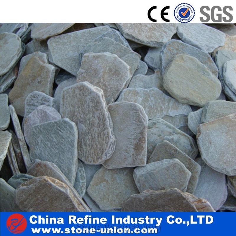 Natural Slate Stepping Stone, Garden Stepping Stone , Tumbled Stone , Round Stepping Stone
