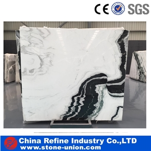 Polished White Panda Marble Marble Opus Pattern Slabs