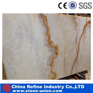 White Onyx Red Veins Tiles & Slabs, White Polished Onyx Floor Covering Tiles, Walling Tiles,Wall Covering,Transparent,Through Light,Tv Set,Luxury/