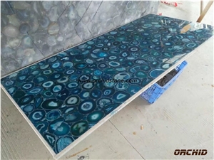 Blue Agate Backlit Semiprecious Stone,Blue Agate Semiprecious Stone Big Slab,Tile,Cut Size,Wall&Floor Covering,Transparent,Luxury Interior Decor