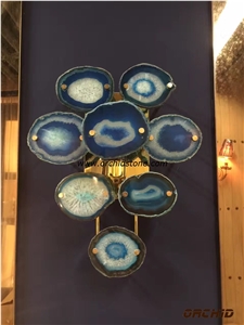 Blue Agate Gemstone Translucent Wall Lamp Decorations
