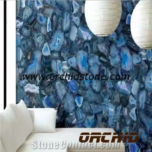 Blue Agate Semi Precious Translucent Decoration Wall Cladding Tiles,Blue Agate Gemstone Sem Precious Backlit Interior Decoration Wall Cladding Tiles