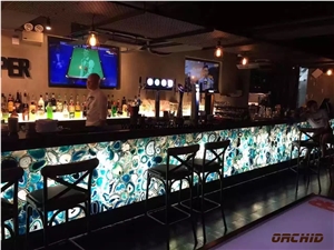 Blue Agate Stone Kitchen Countertop for Buyers Of Semi Precious Stones