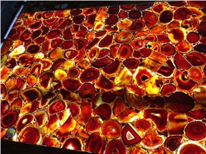 Red Agate Backlit Wall Cladding Tiles,Flooring Slabs