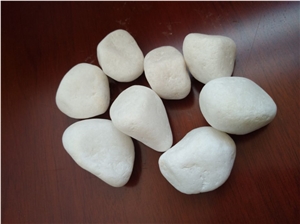Artificial White Snow White Polished Pebbles, River Stone