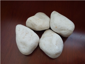 Artificial White Snow White Polished Pebbles, River Stone