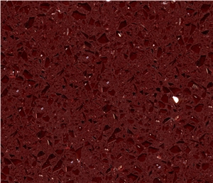 Crystal Dark Red Quartz Slabs and Tiles