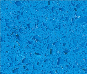 Crystal Light Blue Quartz Slab and Tiles