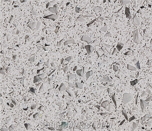 Crystal Light Grey Quartz Slabs and Tiles