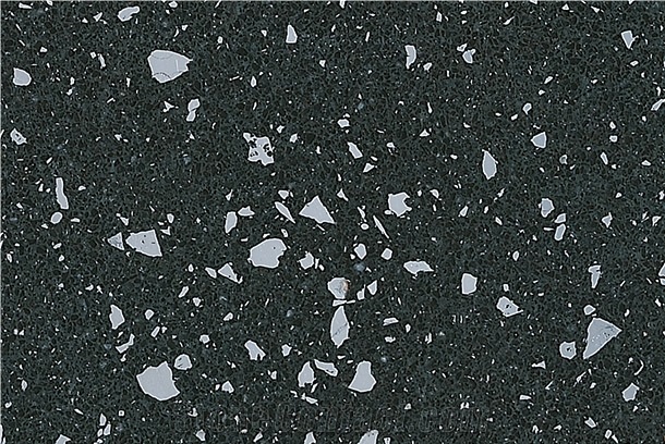 Flowing Silver Black Quartz Surface Slabs and Tiles