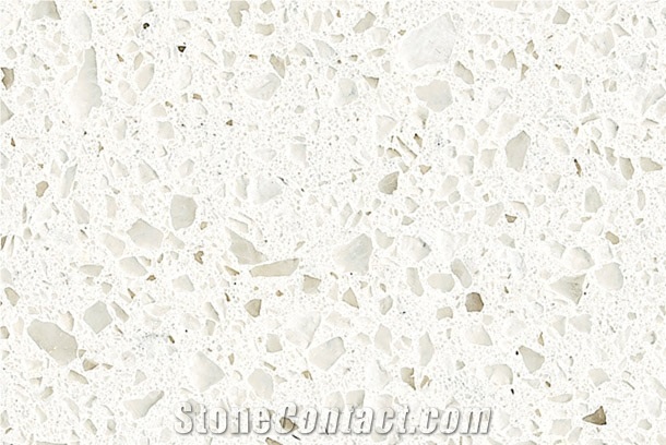 Jade Spot White Quartz Slabs and Tiles, White Quartz Stone Solid Surface