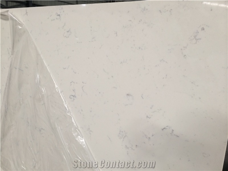 Middle Flower White Quartz Slabs, Engineered Stone