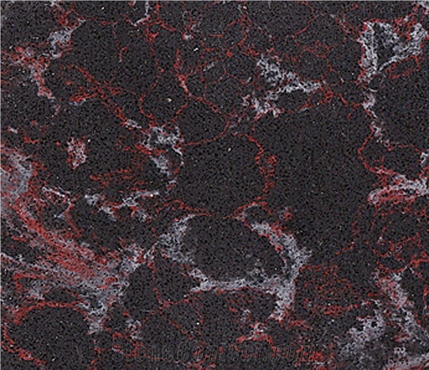 Modern Red Quartz Stone Slab & Tile